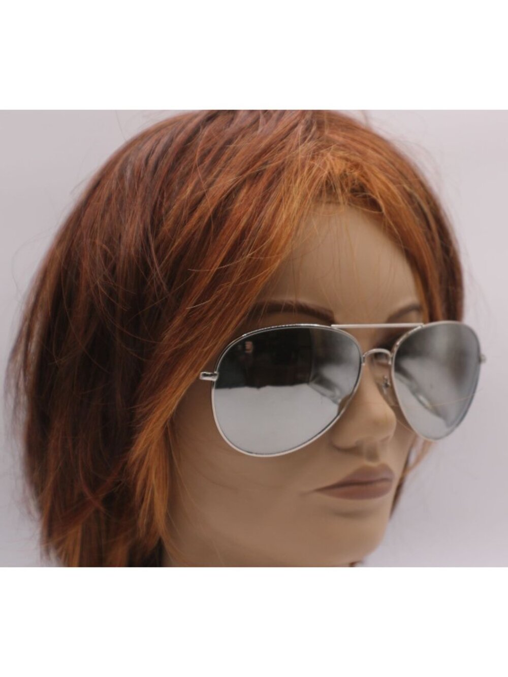 Aviator Sunglasses Silver Frames Gray Mirrored Lenses Cleaning Pouch By Hoffco